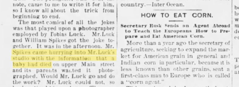 Imagen: parte del periódico del 2 de abril de 1892 en Oshkosh, Wisconsin (Newspapers.com)
